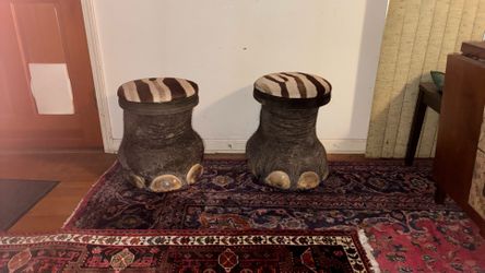 2 Elephant Feet Stools 