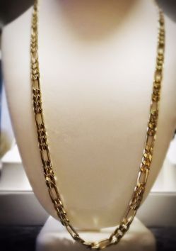 14K Stamp Italy Gold Color Chain 23.5" Gorgeous. Not Real Gold, but only can tell by testing it! 💪🏼