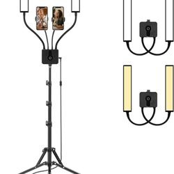 LED Video Light, ULANZI 45W Double Arms Beauty Light with Adjustable Tripod Stand