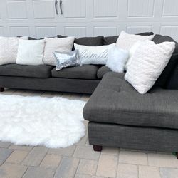 Grey Sectional Couch / Chaise 