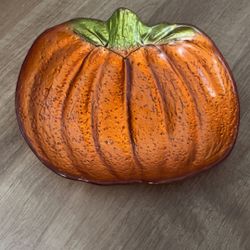 Glass Pumpkin Decorative Plate 