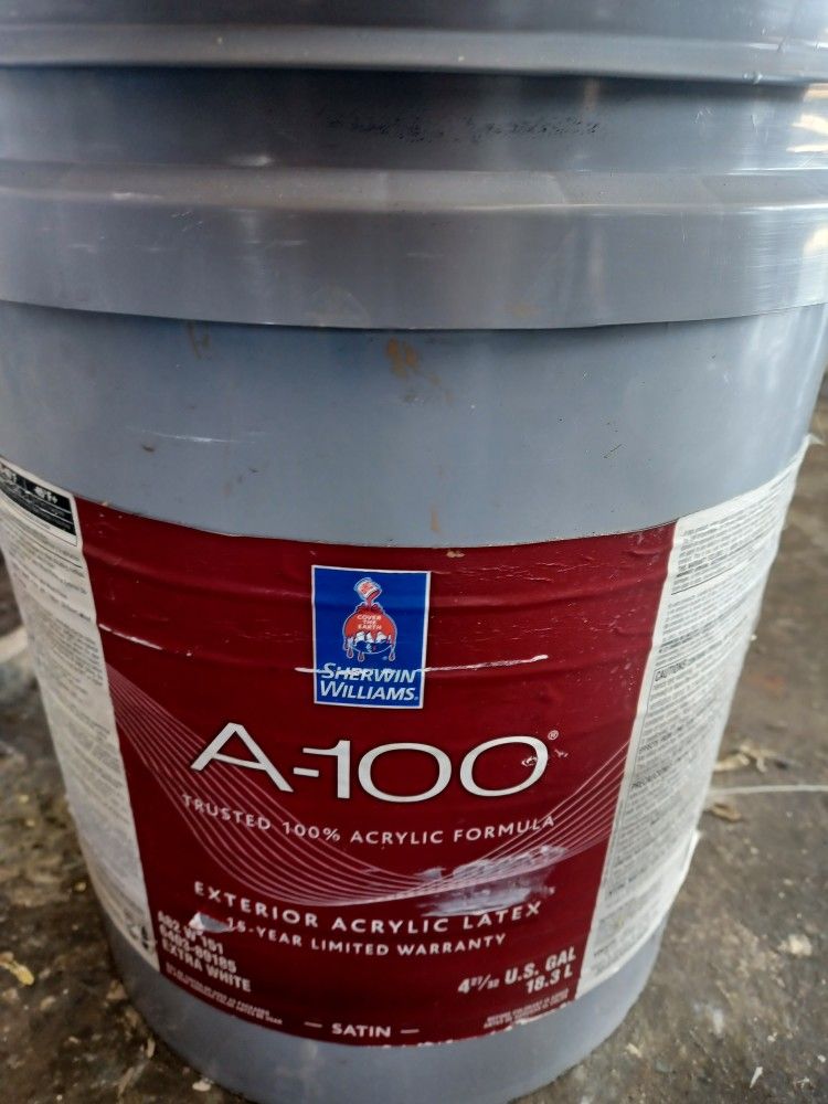 5 Gallons Exterior Satin Light Gray Paint