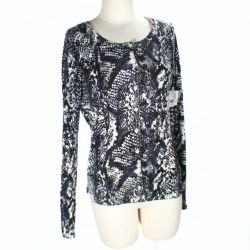 Snakeskin Black & White Animal Print Cardigan Size Medium NWT