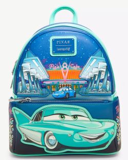 Loungefly Disney Pixar Cars Flo's Cafe Glow-in-the-Dark Mini Backpack