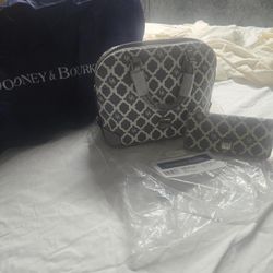 Dooney & Bourke Gray Logo Dome Satchel with Matching Gray Wallet