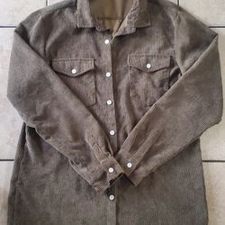 Green Womens Corduroy Shirt. Size Medium 
