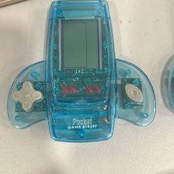 Pocket Game Player Blue Portable Hand Held Rocket Electronic Retro Video Game