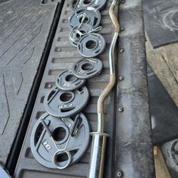 Weight Ez Curl Bar & Plates