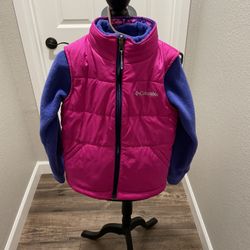 Girls Columbia Vest And Fleece Size Xxs 4-5