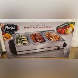 Parini 3 pan Stainless Steel Buffet Warming Tray I deliver