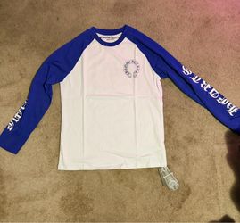 Long sleeve blue chrome hearts tee