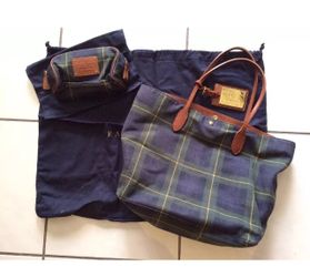 Ralph Lauren RL Tartan Collection Plaid Purse & Case