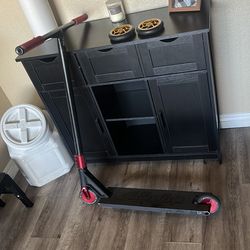 black and red scooter