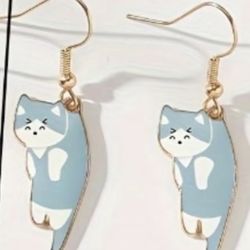 Cat Dangle Earrings Kitty Kitten Kittens Cats Cat Lover Kawaii   Cute Cartoon Cat Design Dangle Earrings, Fashion Jewelry for Party, Daily Clothing De