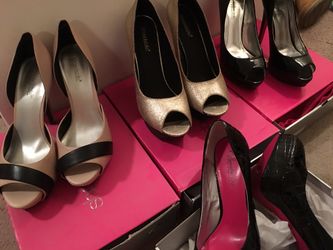 New high heels $10 each all size 10 only gold and black pair available