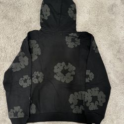 Monochrome denim tear hoodie size M