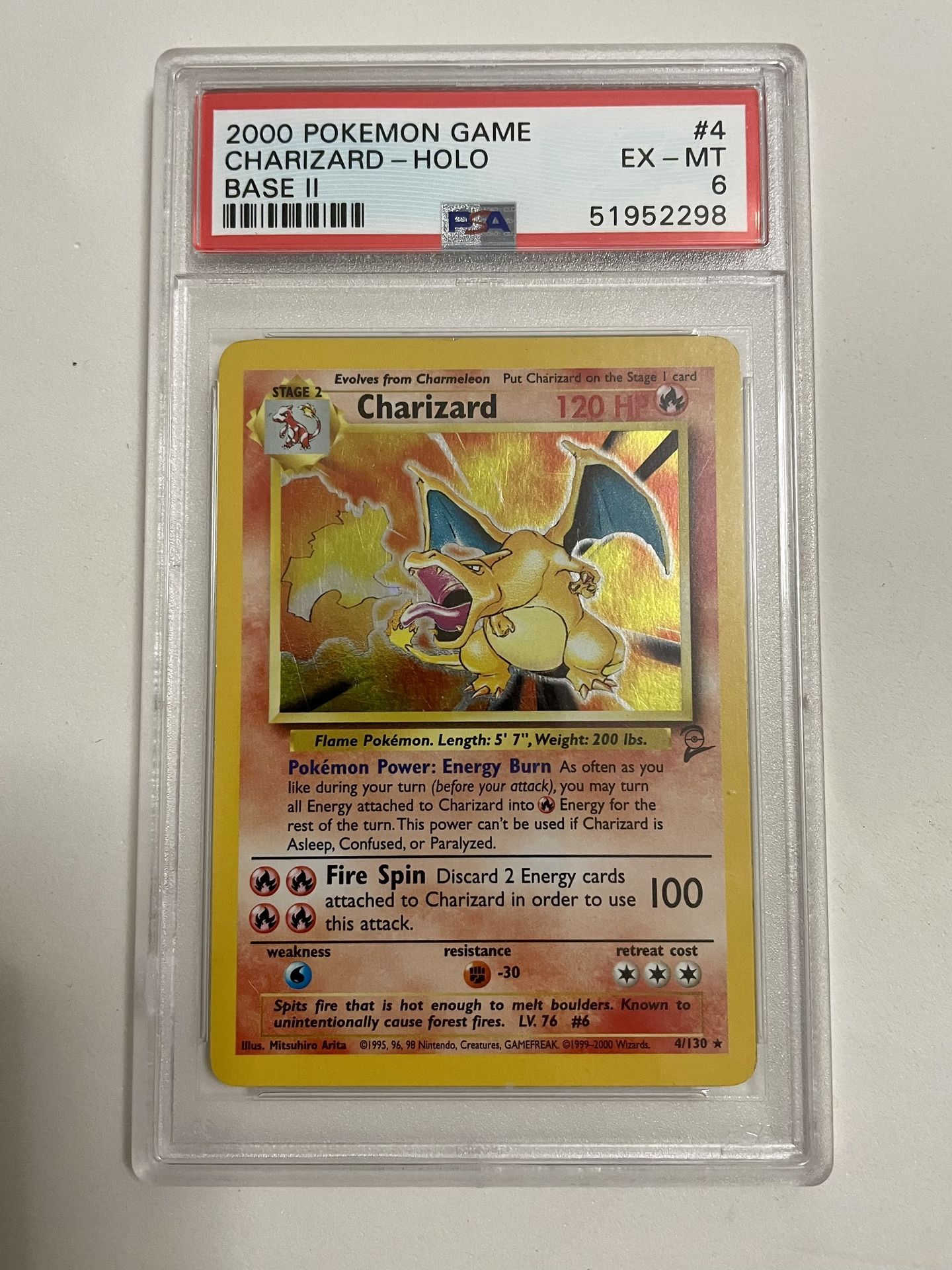 PSA 6 Base Set 2 Holo Charizard Pokemon 