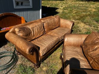 Bernhardt Genuine Leather Sofa & Loveseat Set