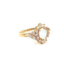 Synthetic Opal  And Gold  Lady's Ring 10k