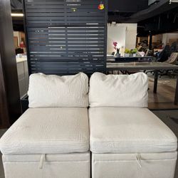 🔥Special Discount (Set of 2)🔥 Modern and comfortable cloud-shaped upholstered corner sofa, armless and with storage space, convertible freestanding 