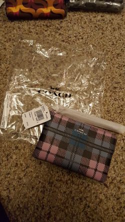 Coach plaid wristlet. New