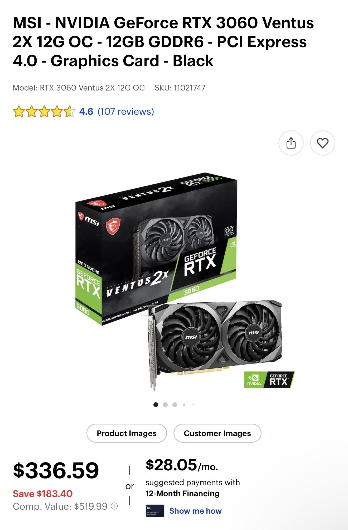 NVIDIA 4060 Graphics Card