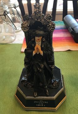 THE PHANTOM OF THE OPERA MUSIC BOX ERIK GARGOYLE CHAIR MUSIC OF THE NIGHT RARE