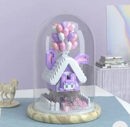 Linabell Balloon Flying House - Model Building Blocks Brick Toys For Children With Display