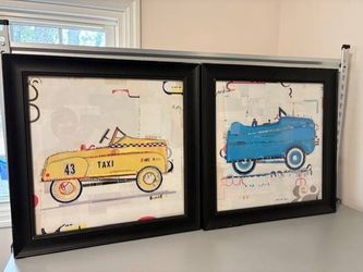 Vintage Pedal Car Art Prints Set of 2