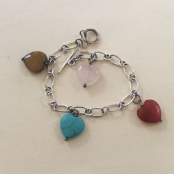 Sterling Silver Natural Gems Bracelet 