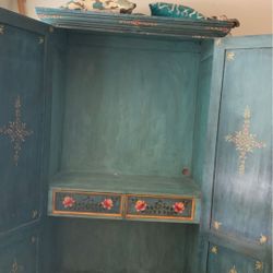 Blue antique cabinet