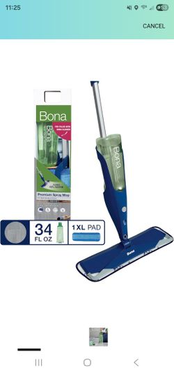 Bona Premium Multi-Surface Floor Spray Mop - Includes Multi-Surface Floor Cleaning Solution 34 fl oz and Machine Washable Microfiber Cleaning Pad - fo