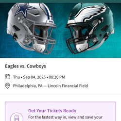 Pair of Eagles Tickets Opening Day Dallas Cowboys vs Philadelphia Eagles 