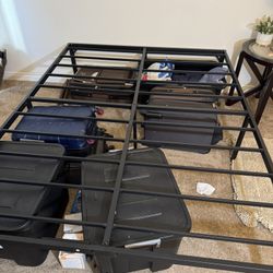 Metal Queen Bed Frame w Under Storage 