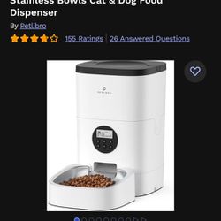 Petlibro Automatic Cat Feeder with Stainless Bowls Cat & Dog Food Dispenser