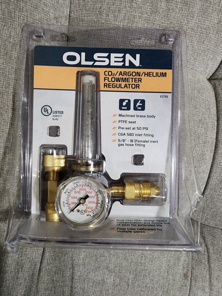 Olsen co2/argon/helium flowmeter regulator