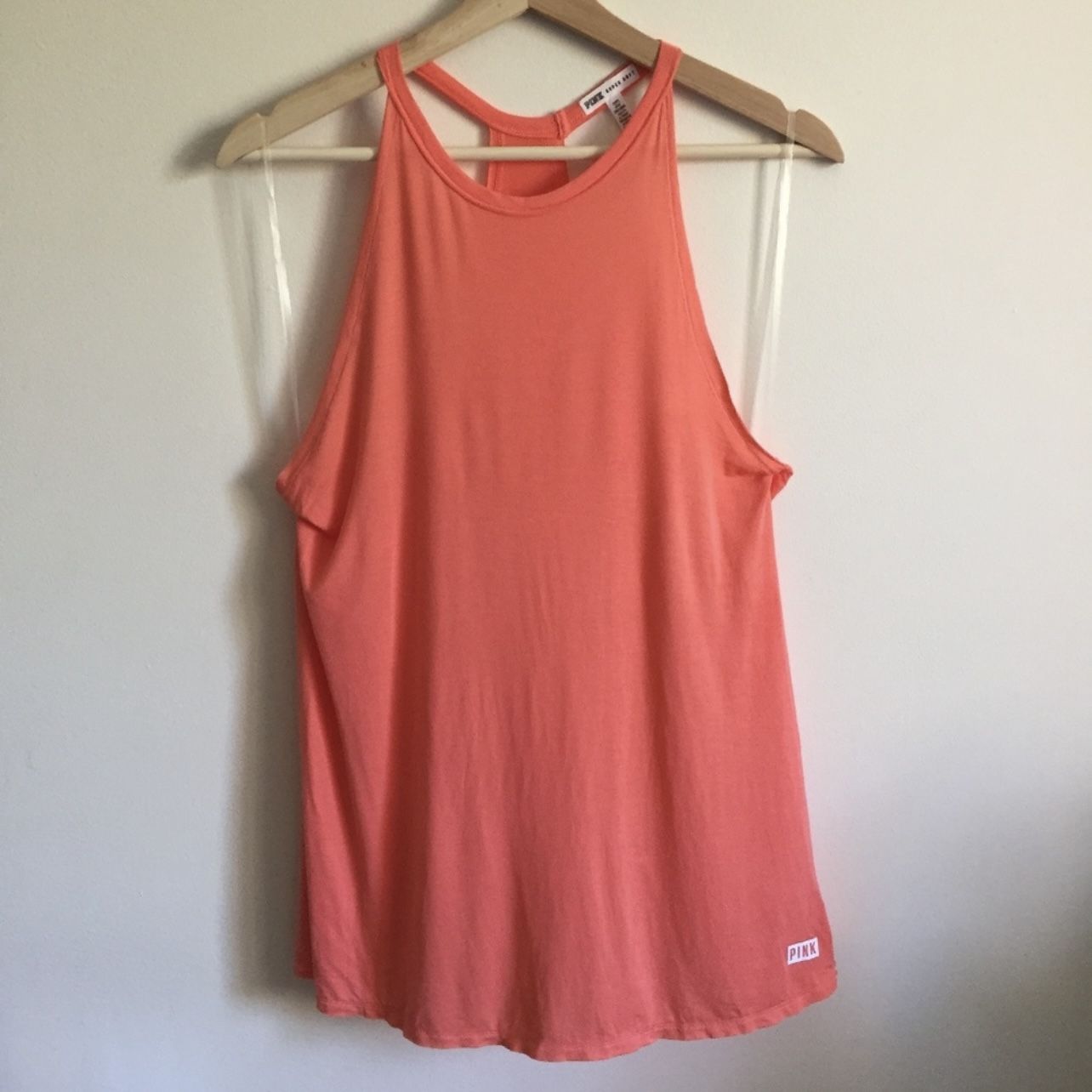 VICTORIA'S SECRET PINK Coral Orange Pink Super Soft Halter Neck Flowy Tank Top