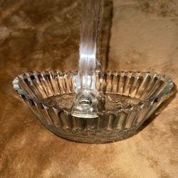 Crystal Glass Basket Bowl 