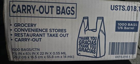1000 Carry-out Bags White New