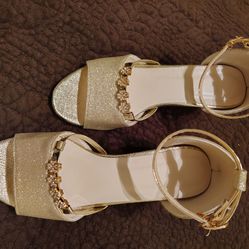 Golden Rhinestone High Heel Sandals