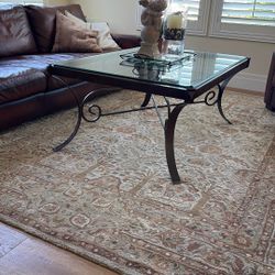 Glass Top Bronze Frame Coffee Table