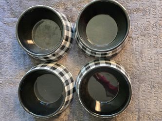 🐾 Buffalo Plaid Pet Bowl Set of 4 🖤