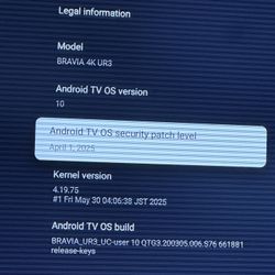 Sony Bravia 65” 4K Smart TV (Android TV OS) – $500 OBO