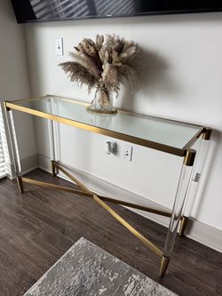 Acrylic & Gold Entry Table