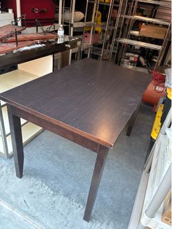 Large brown desk table