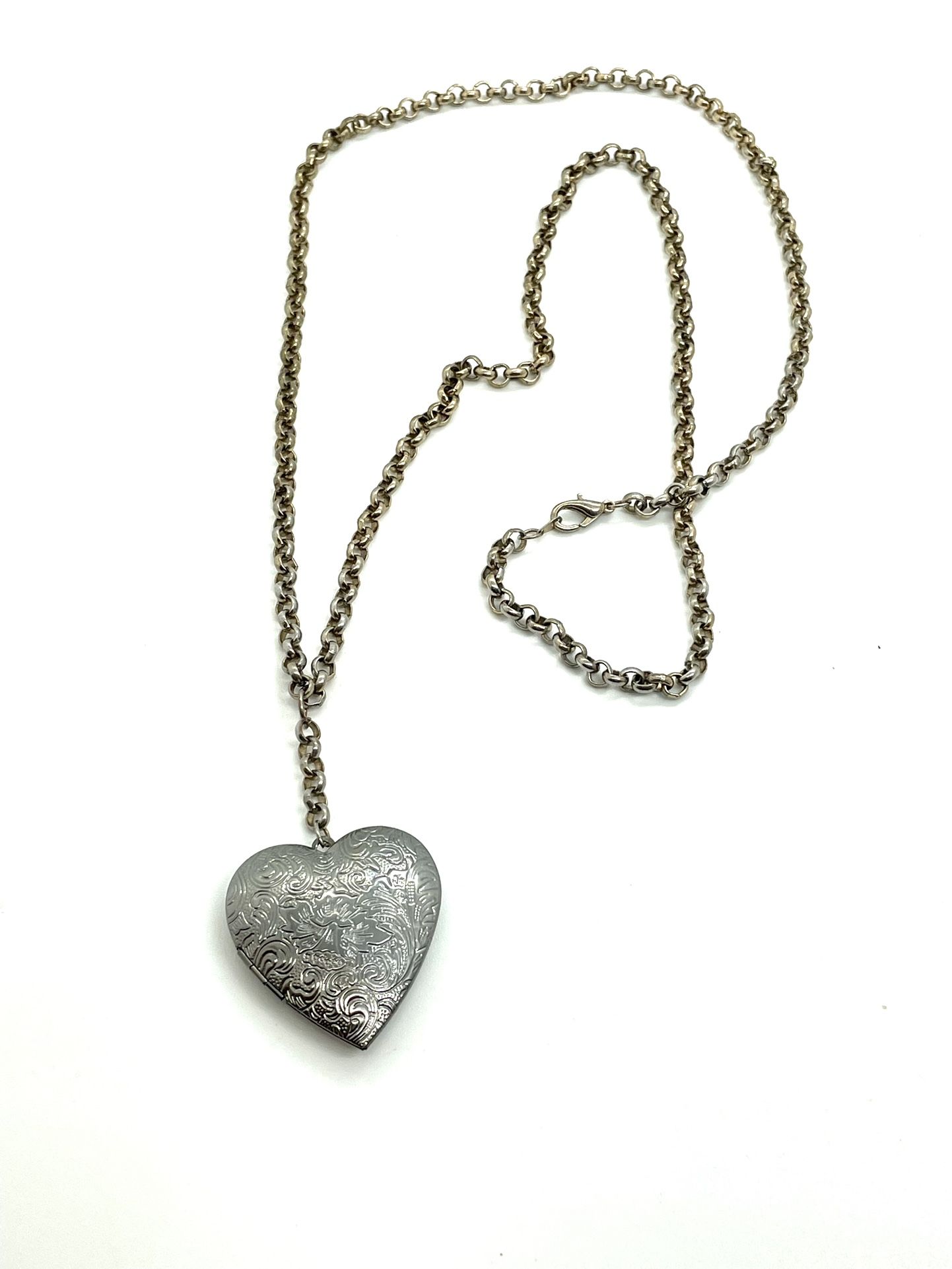 Silver Heart Locket Necklace