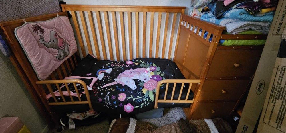 Convertible Crib To Toddler Bed With Changing Table And Storage