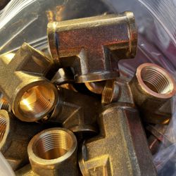 Brass Pipe Tee and Compression 3/4in 