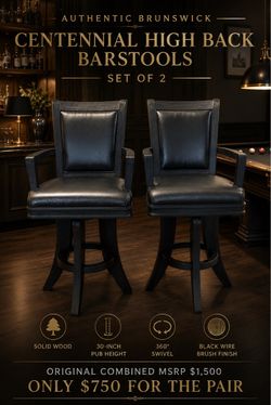 Brunswick Centennial High Back Barstools – Set of 2