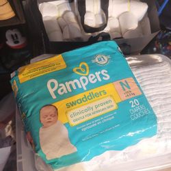 104 Brand New Newborn Pampers Swaddlers  Diapers